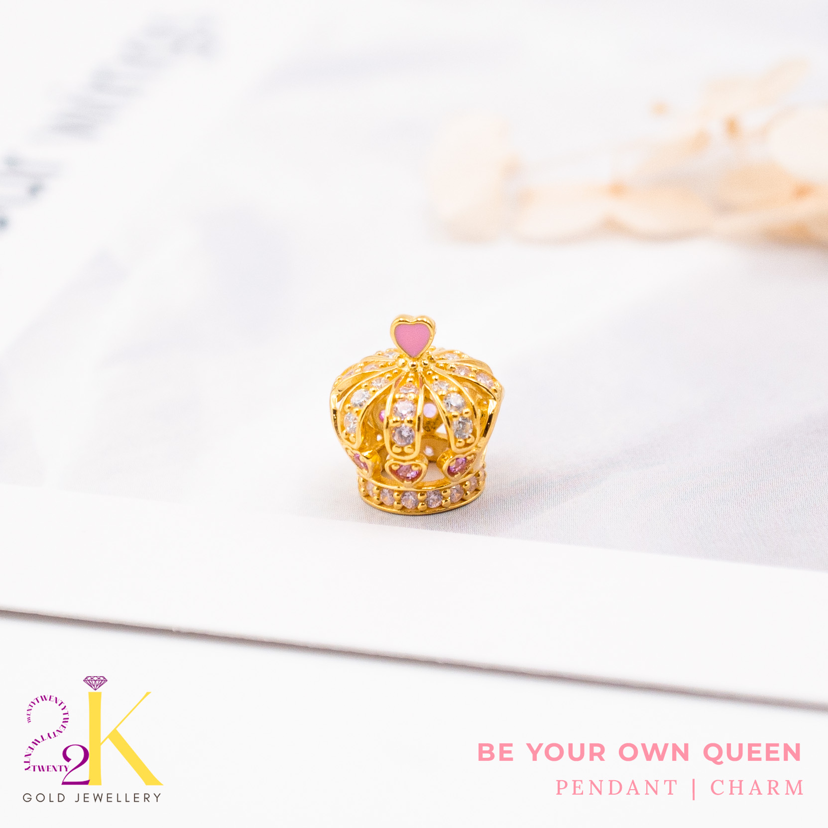 22K212 Princess Crown Charm 公主皇冠串饰